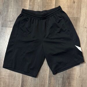 Nike Black Athletic Shorts with White Side Chevron